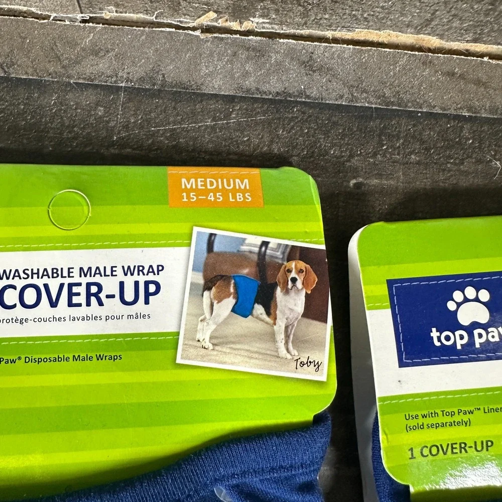 Top Paw Reusable Washable Male Dog Wraps Medium Belly Band Dog Diapers PACK OF 5